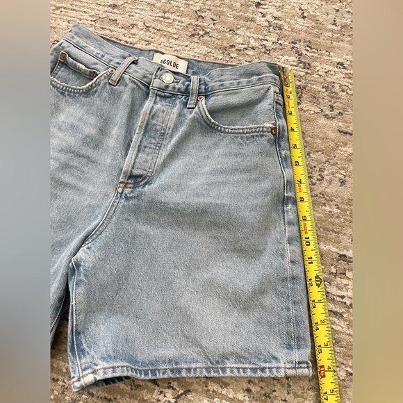 AGOLDE Dame High Waist Mid Length Relaxed Baggy Denim Shorts Size 25 - Picture 9 of 10